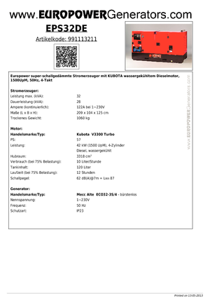 Generatori diesel Europower EPS 32 DE (MA)