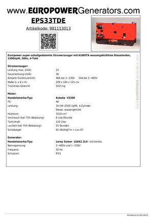 Generatori diesel Europower EPS 33 TDE (LS)