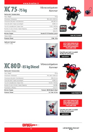 Costipatori Diesel e Benzina Breaker XC 75 H 4 T