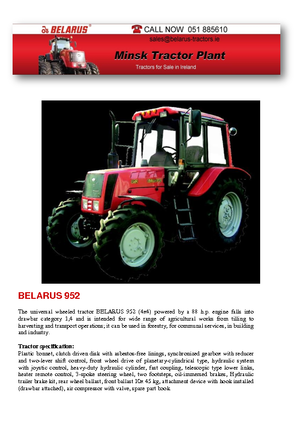 Trattrici agricole - trazione a 4 ruote Belarus 952