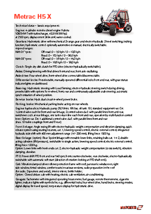 Trattrici agricole - trazione a 4 ruote Reform Werke Metrac H 5 X
