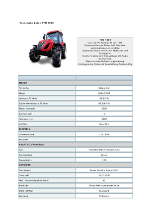 Trattrici agricole - trazione a 4 ruote TYM T1003