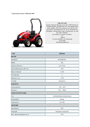 Trattrici agricole - trazione a 4 ruote TYM T233