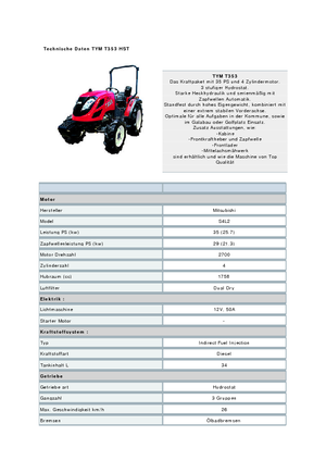 Trattrici agricole - trazione a 4 ruote TYM T353 HST