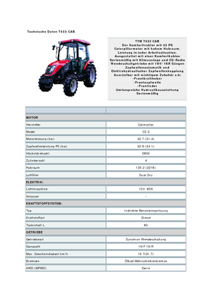 Trattrici agricole - trazione a 4 ruote TYM T433