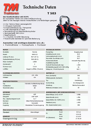 Trattrici agricole - trazione a 4 ruote TYM T503