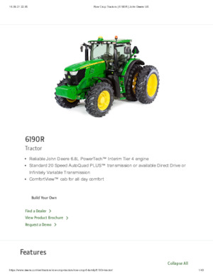 Trattrici agricole - trazione a 4 ruote John Deere 6190 R