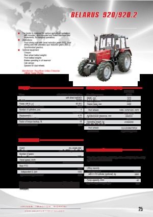 Trattrici agricole - trazione a 4 ruote Belarus 920.2 F