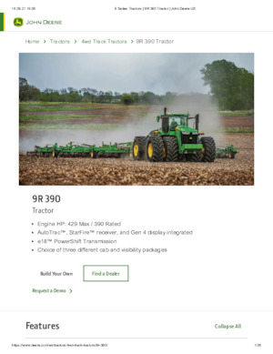 Trattrici agricole - trazione a 4 ruote John Deere 9R 390