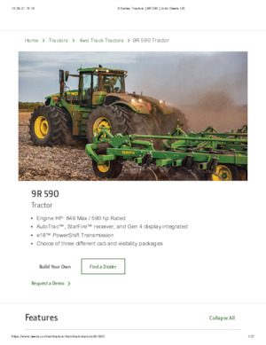 Trattrici agricole - trazione a 4 ruote John Deere 9R 590