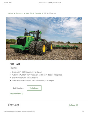 Trattrici agricole - trazione a 4 ruote John Deere 9R 640