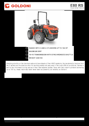Trattrici agricole - trazione a 4 ruote Goldoni E 80 RS