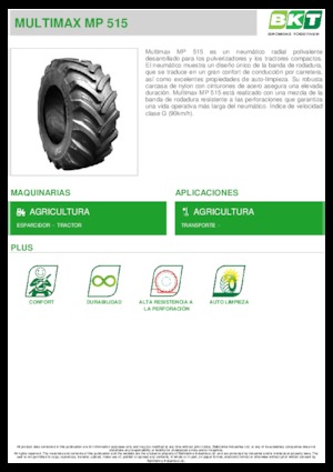 Pneumatici agricoli BKT MULTIMAX MP 515 445/65 R 22.5 MPT