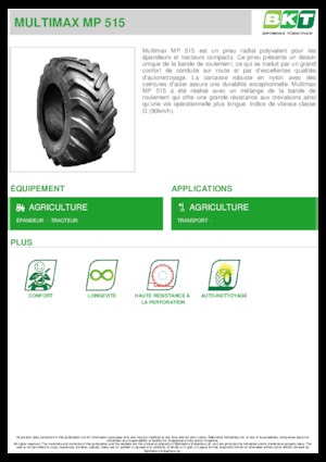 Pneumatici agricoli BKT MULTIMAX MP 515 445/65 R 22.5 MPT