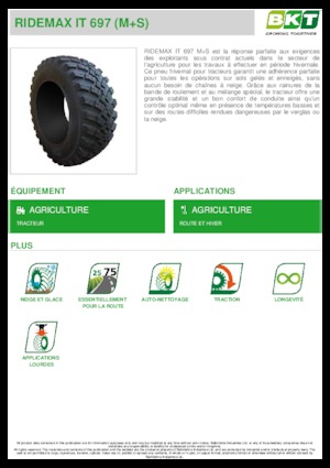 Pneumatici agricoli BKT RIDEMAX IT 697 M+S 600/70 R30