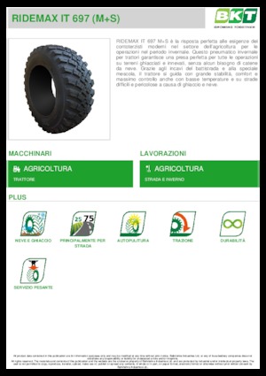 Pneumatici agricoli BKT RIDEMAX IT 697 M+S 600/70 R30