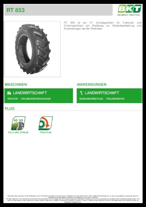 Pneumatici agricoli BKT RT 853 480/80 R 38