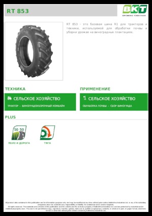 Pneumatici agricoli BKT RT 853 480/80 R 38