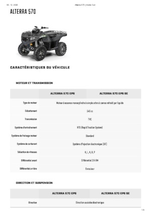 Veicoli fuoristrada & Quad Artic Cat ALTERRA 570 EPS 