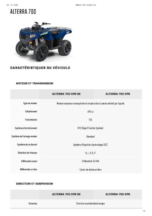 Veicoli fuoristrada & Quad Artic Cat ALTERRA 700 EPS SE 