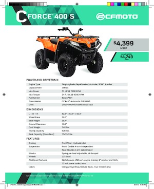 Veicoli fuoristrada & Quad CFMOTO CFORCE 400