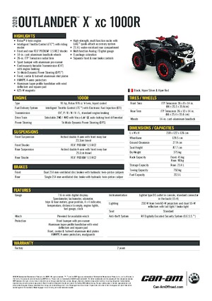 Veicoli fuoristrada & Quad can-am OUTLANDER 1000RX XC 
