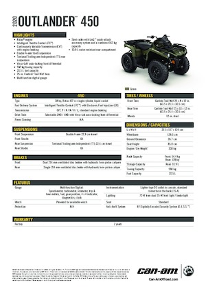 Veicoli fuoristrada & Quad can-am OUTLANDER 450 