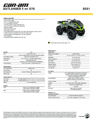 Veicoli fuoristrada & Quad can-am OUTLANDER 570 XMR 