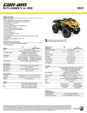 Veicoli fuoristrada & Quad can-am OUTLANDER 850 XMR 