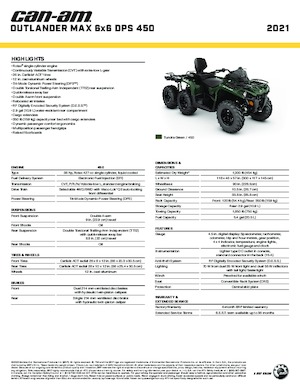 Veicoli fuoristrada & Quad can-am OUTLANDER MAX 6X6 DPS  450 