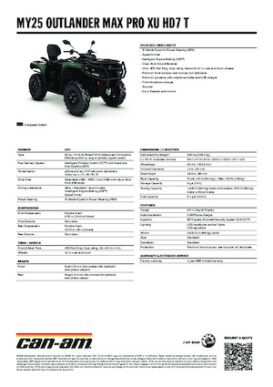 Veicoli fuoristrada & Quad can-am OUTLANDER MAX PRO XU HD7 T