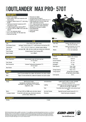 Veicoli fuoristrada & Quad can-am OUTLANDER MAX XU+ 570 T