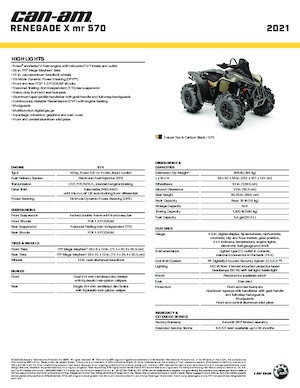Veicoli fuoristrada & Quad can-am RENEGADE 570 XMR 