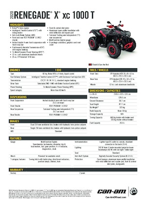 Veicoli fuoristrada & Quad can-am RENEGADE X XC 1000T