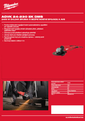 Smerigliatrici angolari Milwaukee AGVK 24-230 EK DMS