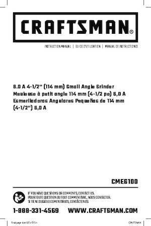 Smerigliatrici angolari Craftsman CMEG100 