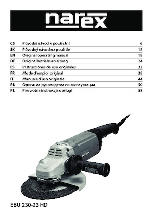 Smerigliatrici angolari Narex EBU 230-23 HD