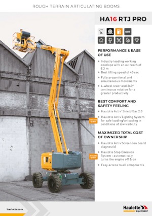 Piattaforme aeree articolate gommate Haulotte HA16 RTJ PRO