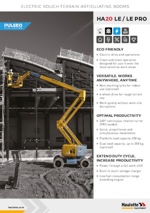 Piattaforme aeree articolate gommate Haulotte HA20 LE PRO