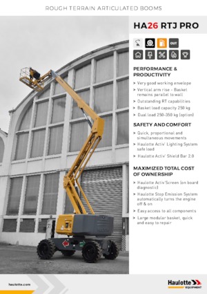 Piattaforme aeree articolate gommate Haulotte HA26 RTJ PRO