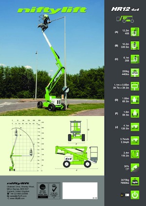 Piattaforme aeree articolate gommate Niftylift HR12DE