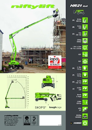 Piattaforme aeree articolate gommate Niftylift HR21D