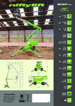 Piattaforme aeree articolate gommate Niftylift SD120T