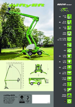 Piattaforme aeree articolate gommate Niftylift SD210
