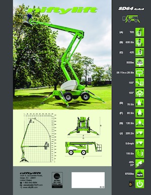 Piattaforme aeree articolate gommate Niftylift SD64 4x4x4