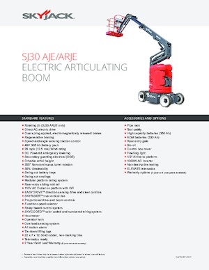 Piattaforme aeree articolate gommate Skyjack SJ30 AJE