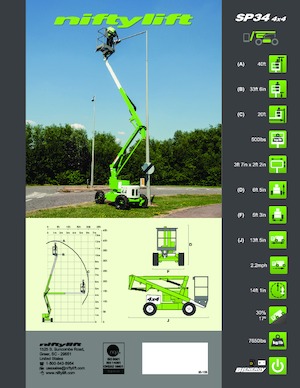 Piattaforme aeree articolate gommate Niftylift SP34 4x4