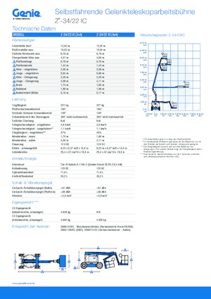 Piattaforme aeree articolate gommate Genie Z-34/22 IC