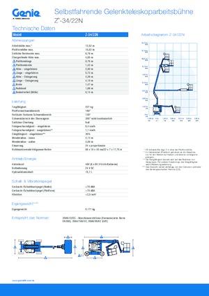 Piattaforme aeree articolate gommate Genie Z-34/22 Bi-Energy