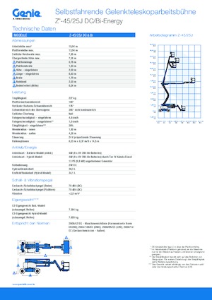 Piattaforme aeree articolate gommate Genie Z-45/25J DC